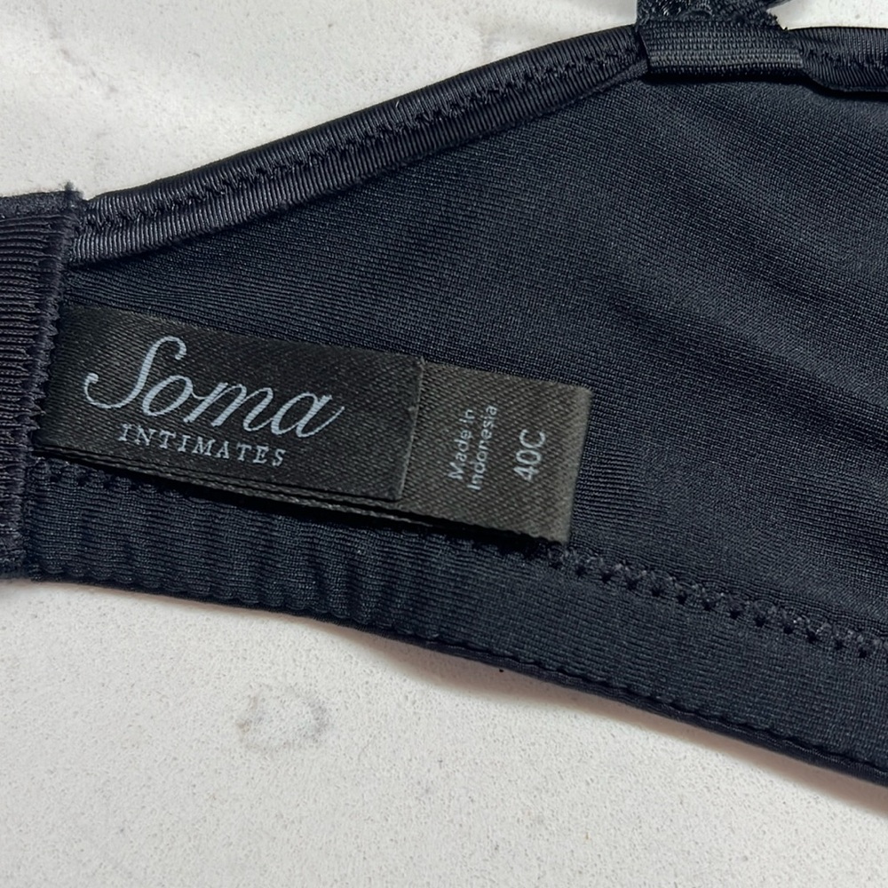 Soma Lightly Lined Underwire Bra Size‎ 40C Black